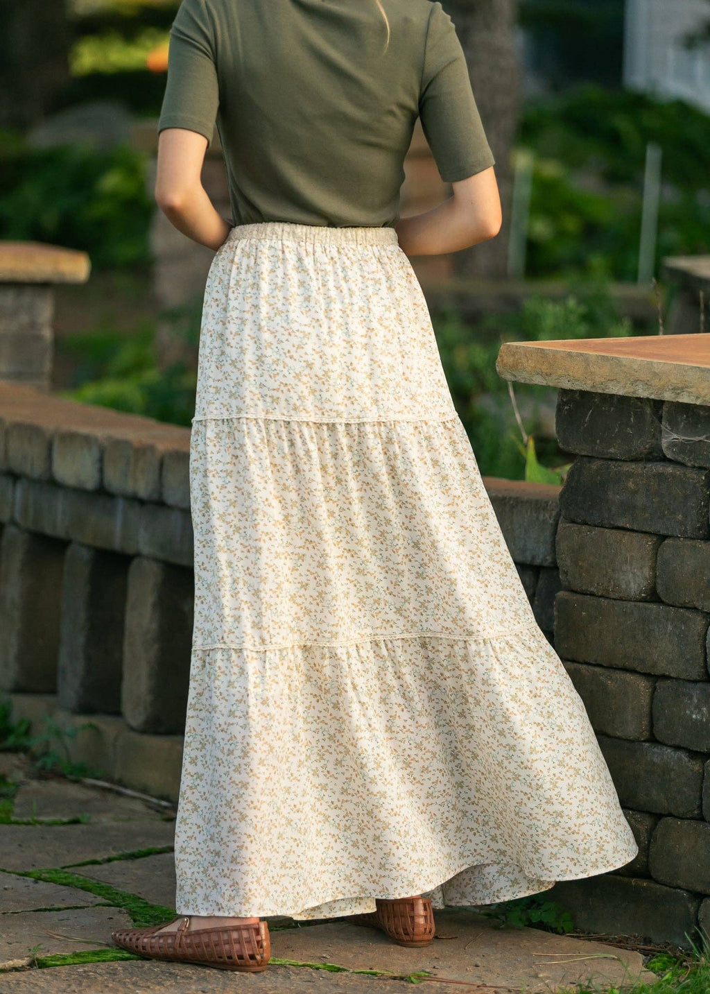 Wilder Lace Tier Floral Maxi Skirt